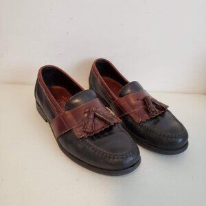 Sperry Top Sider Sz 9M Black Brown Leather Kiltie Tassel Fringe Loafer Boat Shoe